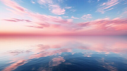 waters blue pink sky