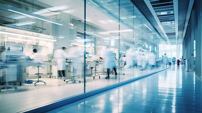 laboratory blurred medical interior building