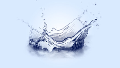 Water Splash on Gradient Blue Background