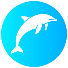 dolphin round glyph vector icon