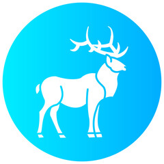 deer round glyph vector icon