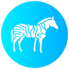 zebra round glyph vector icon