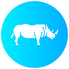rhino round glyph vector icon
