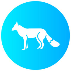 fox round glyph vector icon
