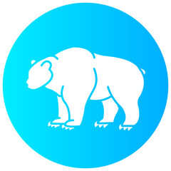 bear round glyph vector icon