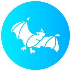 bat round glyph vector icon
