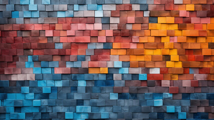 Multicolored Square Tile Mosaic