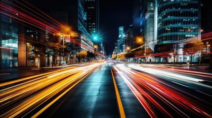 Obraz premium illuminion car lights at night