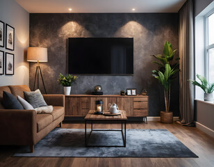 The mock up decoration and living room and wall texture background. - obrazy, fototapety, plakaty