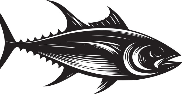 recommend clip art: Sea fish silhouette isolated on white background. logo 