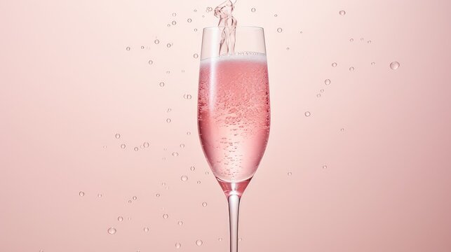 bubbly pink champagne