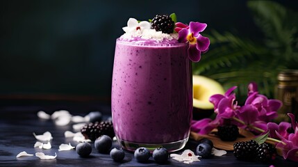 coconut purple smoothie In the second photo