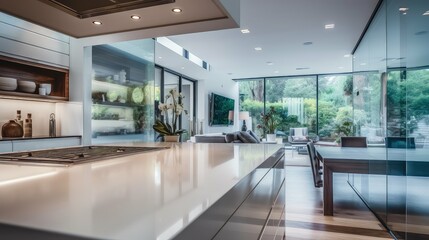 Fototapeta premium kitchen blurred luxury modern home interior
