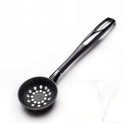 AI generated illustration of a monochrome slotted spatula with handle