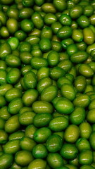 Close-Up Vibrant Green Olives Full Frame