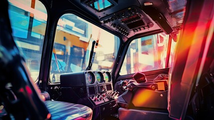 abstract blurred helicopter interior