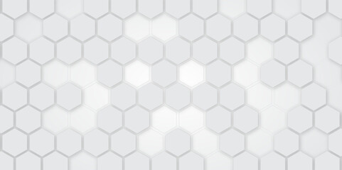 Naklejka premium White Hexagonal Background. Luxury White Pattern. Vector Illustration. 3D Futuristic abstract honeycomb mosaic white background. geometric mesh cell texture. modern futuristic wallpaper.