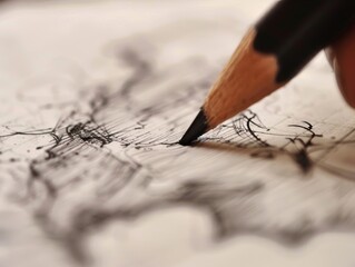 A close-up of a pencil scribbling in a notebook.