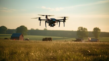 Fototapeta premium drone technology meat production