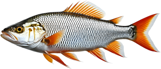 Raw seabass. One fresh sea bass fish isolated on white background 
