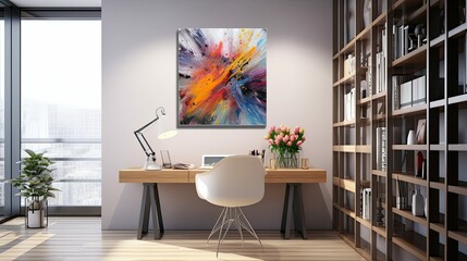 space blurred small frame canvas interior