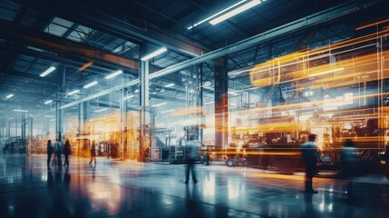 activity blurred industrial building interior