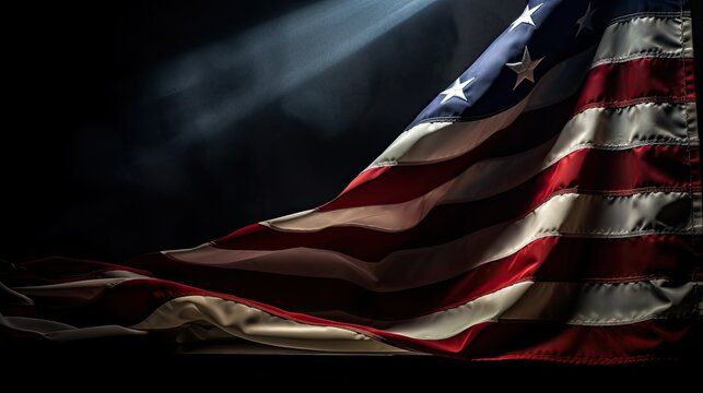 pride american flag dark background