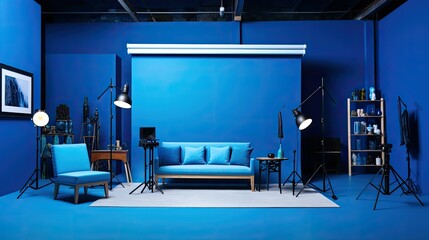 rich studio background blue