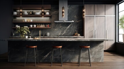 depth dark grey marble