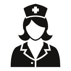 Nurse icon silhouette on white background  