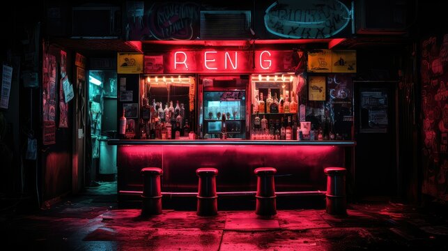 bar dark neon