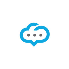 Cloud Chat vector logo design template