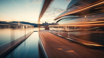 design blurred luxury yacht interior