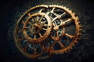 Fototapeta premium anatomy of brain in a gear
