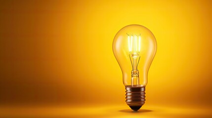 center yellow background light bulb
