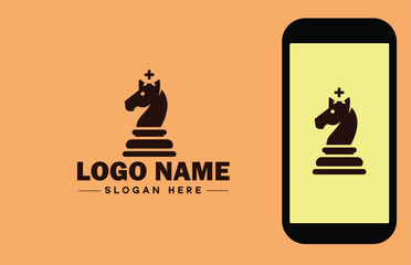 chess icon Checkmate Board game Strategic game flat logo sign symbol editable vector