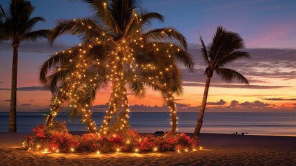 display palm tree with christmas lights