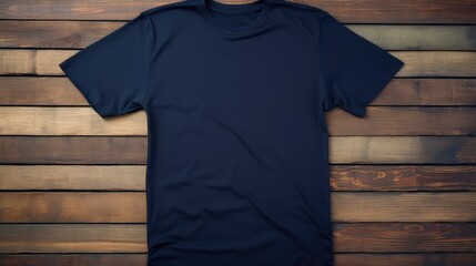 wooden blank navy blue tshirt In this image