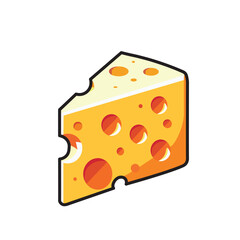 Illustration Vector Graphic Cartoon of a a Delectable Slice of Cheese