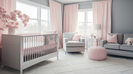 nursery silver and pink