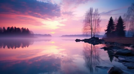 lake pastel sunrise