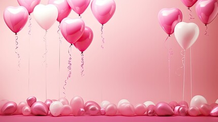 balloons pink background valentine