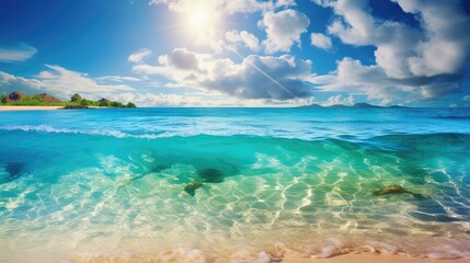 Obraz premium water ocean and sun