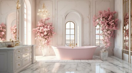 luxurious marble and pink