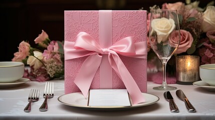 card pink invitation