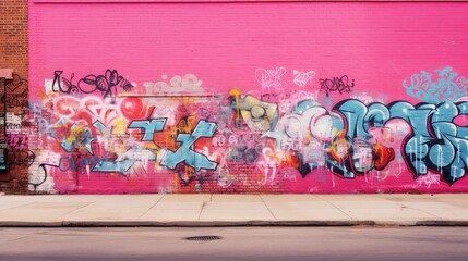 colorful pink brick wall