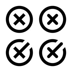 Obraz premium Cross sign icon set in generic style. X mark sign symbol