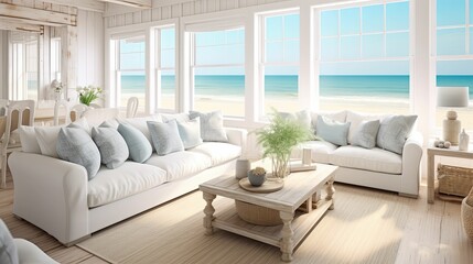 airy beach house interior