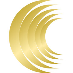 Abstract Shape of Elegant and Exclusive Decorative Ornament with Gold Shades