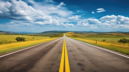 Naklejka premium guiding road yellow line